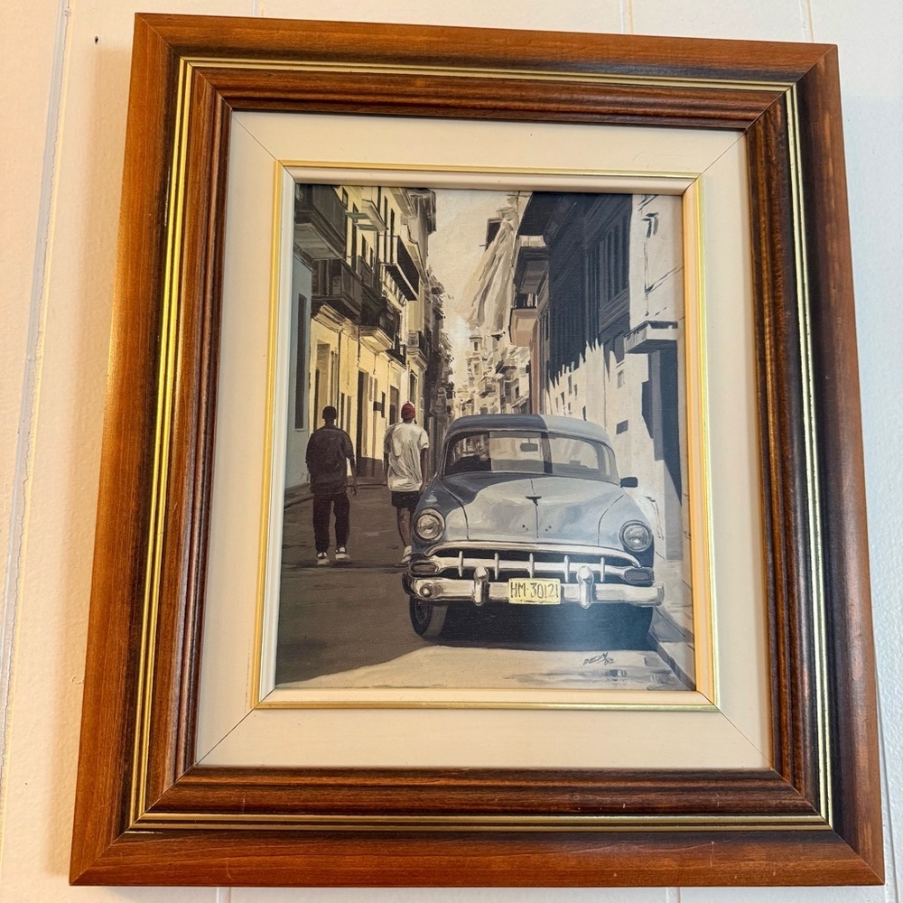 Sam Pelly Signed Havana Print 2002 Framed Art Street Vintage Car Cuba Streetsoul